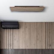 LED-kattovalaisin Hayden, pituus 80 cm, musta/tumma puu