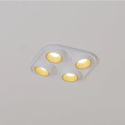 BEGA LED upotettava valaisin Studio Line, valkoinen/messinki, 4 valoa.