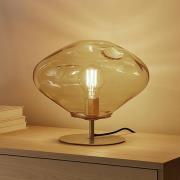 Lindby pöytävalaisin Lelia, meripihka, lasi, metalli, Ø 35 cm