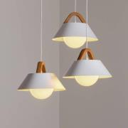 Funda riippuvalo, ruskea/valkoinen, Ø 64 cm, teräs/puu, 3-lamppuinen.