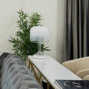 Maytoni LED-pöytävalaisin Spirito, valkoinen, lasi, korkeus 42 cm