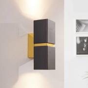 Kaksilamppuinen Passa LED-kattoval., musta-kulta