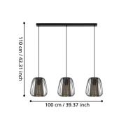 Riippuvalo Curasao, tanko, 3-lamppuinen