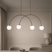 Nova-riippuvalaisin, lasi/metalli, musta/valkoinen, 4-lamppuinen