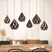 Carlton 1 -riippuvalo 6-lamppuinen musta/kupari