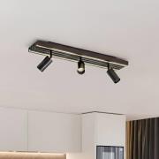 Lucande LED-kattokohdevalo Tiron, 3-lamppuinen, 70 cm, tammi