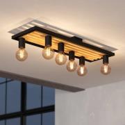 Consett kattovalaisin, musta/ruskea, puu, 78 cm, 6-valo, E27