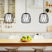 Riippuvalaisin Floresta, musta, pituus 89 cm, teräs/lasi, 3-valo, 3 va...