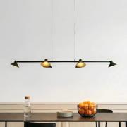 Lucande LED-riippuvalaisin Steve, musta, 113 cm, 6-lamppuinen, himmenn...