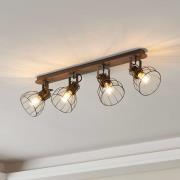 Kattovalaisin Sambatello 4-lamppuinen ruskea/hopea