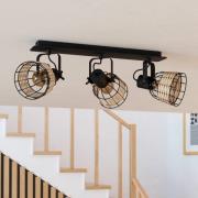 Kattospotti Anwick 1 rottinkikoriste, 3-lamppuinen