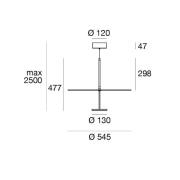 LED-riippuvalaisin Stilo_P, musta, Ø 55 cm, IP40