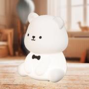 LED-akkulamppu Karl, valkoinen, korkeus 13 cm, silikoni