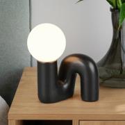 Pöytävalaisin Quinn, musta, korkeus 22 cm, keraaminen/lasi, G9