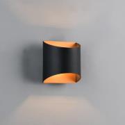 Seinälamppu Samdel, musta-kultainen, korkeus 12 cm Metalli G9 ylös/ala...