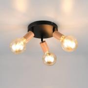 Kattovalaisin Lamego, musta, Ø 29 cm, 3-lamppuinen, metalli