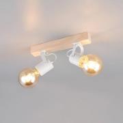 Kattovalaisin Lynar, valkoinen, puu, metalli, pituus 31 cm, 2-lamppuin...