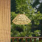 Lindby LED-aurinkokäyttöinen riippuvalaisin Austas, beige, Ø 50 cm, US...