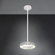 LED-riippuvalaisin Tarsia, mattavalkoinen, Ø 40 cm, lasi