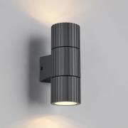 Parana-ulkoseinälamppu, antrasiitti, korkeus 16 cm, metalli, 2-lamppui...