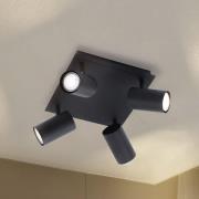 Lindby kattovalaisin Joffrey, 25 cm, musta, 4-lamppuinen, GU10