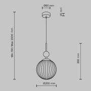 Maytoni Tavo-riippuvalaisin, beige, travertiini/lasi, Ø 20 cm