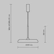 Maytoni LED-riippuvalaisin Gerhard, Ø 40 cm, valkoinen, metalli