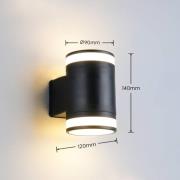 LED-ulkoseinälamppu Cusco, musta, korkeus 14 cm, IP44 GX53-LED