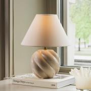 Globen Lighting pöytävalaisin DAHLIA, beige/beige, korkeus 31 cm