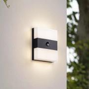 PRIOS LED-ulkoseinävalaisin Teekon, antrasiitti, anturi, IP44