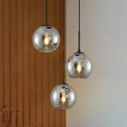 Lindby riippuvalaisin Jurian, 32 cm, 3-valo, musta/savu, lasia