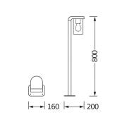 OSRAM pylväsvalaisin ENDURA CLASSIC CASCADE 80 cm tummanharmaa/kirkas