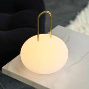 Dyberg Larsen LED-lyhty Ellipse, valkoinen/messinki, IP44