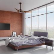 LED-kattotuuletin Jade, pronssi, hiljainen, Ø 152 cm, 60 W