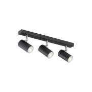 Kattokohdevalo Noah, musta/kromi, teräs, 3-lamppuinen