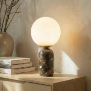 Lindby pöytälamppu Lennes x Eva Söllner, ruskea, marmori, Ø20cm