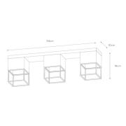 Kattovalaisin Rixt musta, kulmikas, 3-lamppuinen