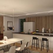 Paulmann URail-kiskospotti Blossom, signaalivalkoinen/savuharmaa