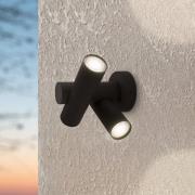 LED-seinävalaisin Fossignano, korkeus 25 cm, musta, metalli, 2-lamppui...