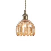 Gota-riippuvalaisin, vanha messinki/meripihka, lasi, Ø 13 cm, pistoke