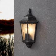 Navedo-ulkoseinälamppu, musta/hopea, korkeus 43 cm