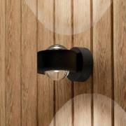 LED-ulkoseinälamppu Treviolo, musta, ulkonema 12 cm, 2-lamppuinen.