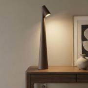 Vibia LED-akkupöytävalaisin Africa, korkeus 40 cm, tummanruskea