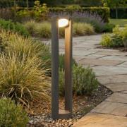 Lucande LED-pylväsvalaisin Dylen, harmaa, metalli, 80 cm, IP65