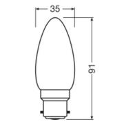 OSRAM LED-lamppu, kynttilä, B22d, 1,8 W, matta, 2 700 K
