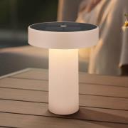 LED-akku-aurinkopöytävalaisin Poga, beige, muovi, IP44