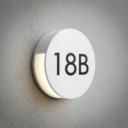 Lucande Advero LED-ulkoseinälamppu, vaaleanharmaa, talonumero, CCT