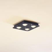 Lindby kattovalaisin Jyla, mattamusta, 25 x 25 cm, 4-lamppuinen.