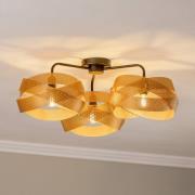 Euluna kattovalaisin Tornado, kultainen, 3-lamppuinen
