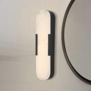 Kylpyhuoneen LED-seinälamppu Opaline, korkeus 50 cm, musta, metalli/ha...